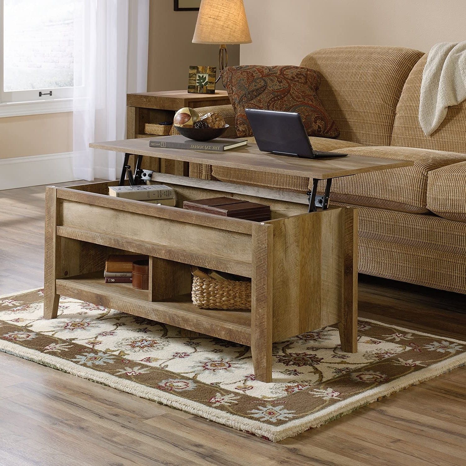 Rustic Farmhouse Oak Lift Top Coffee Table