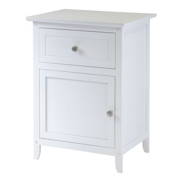 White 1-Drawer Bedroom Bedside Table Cabinet Nightstand End Table